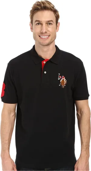 U.S. Polo Assn. Men's Multi Color Logo Solid Pique Polo Shirt
