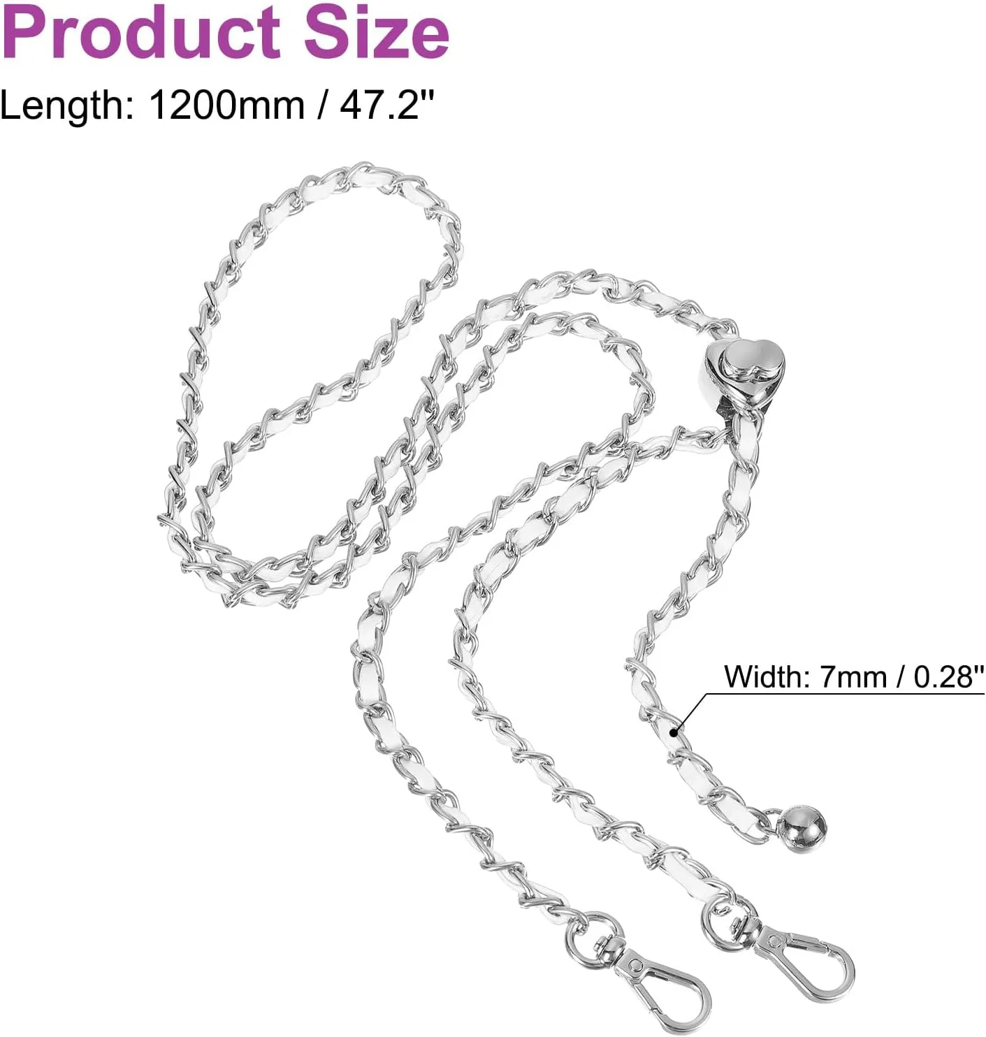 uxcell Adjustable Purse Chain Strap Crossbody Chain Strap Chain Strap for Handbag Shoulder Bag Clutch Wallet
