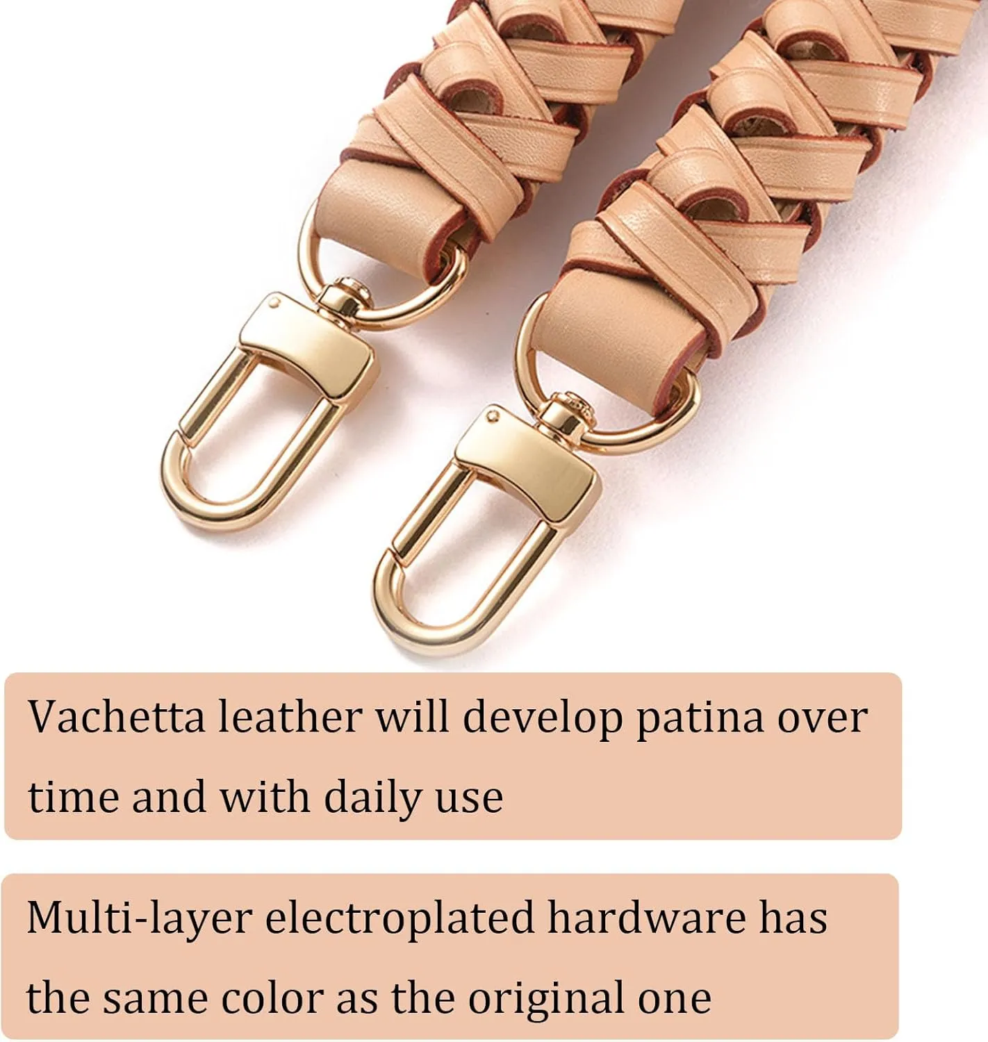 Vachetta Leather Braided Purse Handle for Neonoe Strap Metis Noe BB NM Beaubourg Hobo Bucket Bag Luxury Short Handle Strap Replacement