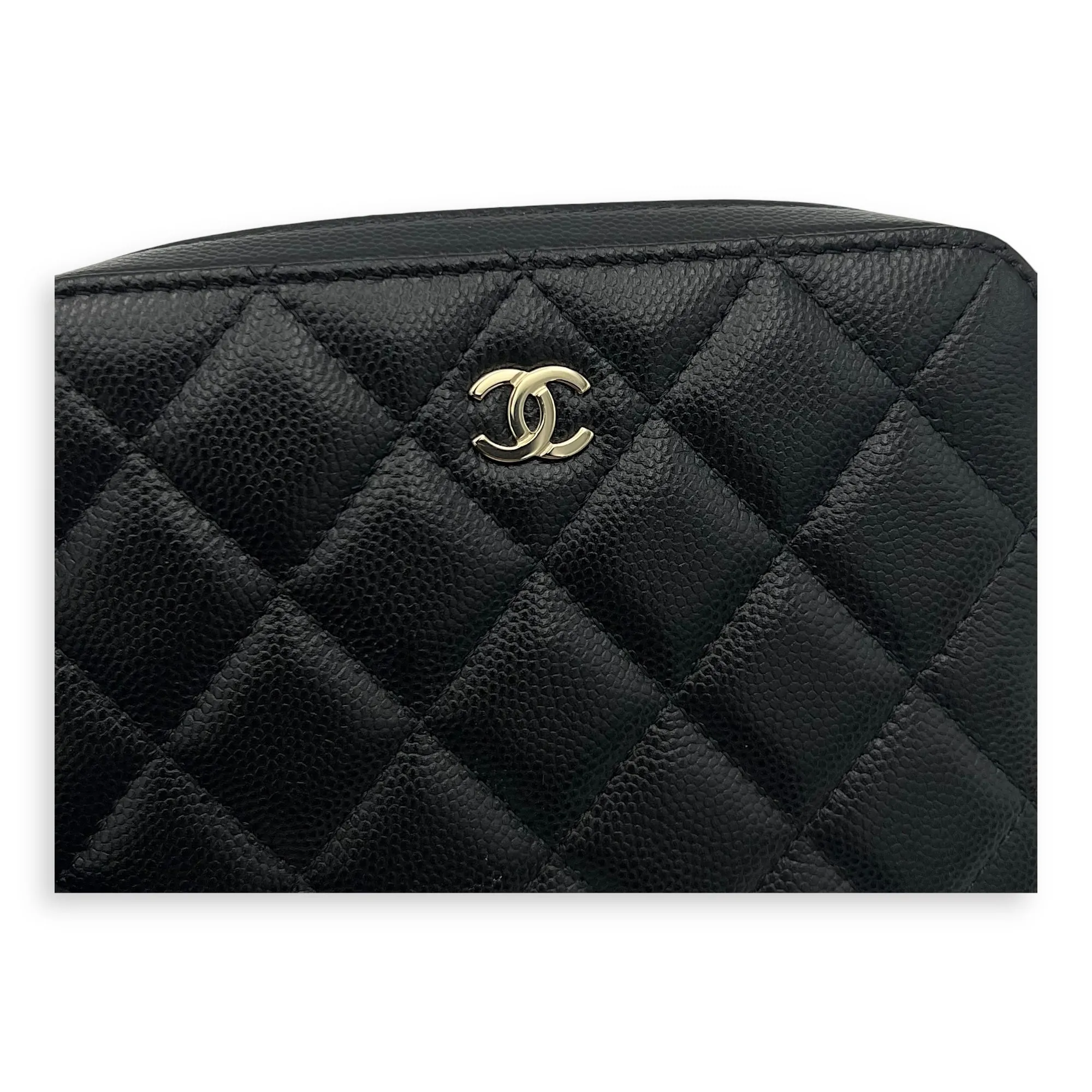 Vanity Crossbody Bag Black in Caviar Leather, Gold hardware