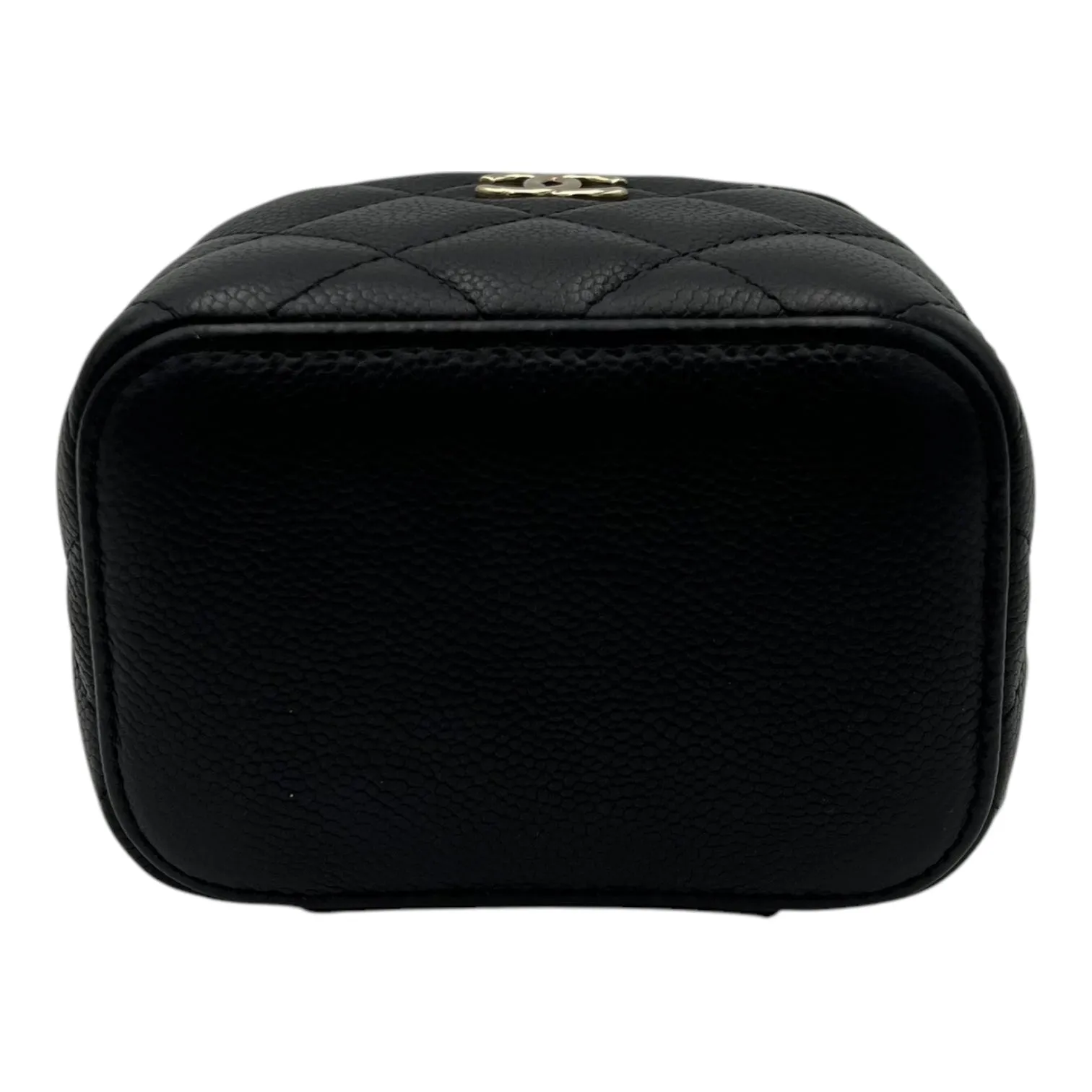 Vanity Crossbody Bag Black in Caviar Leather, Gold hardware