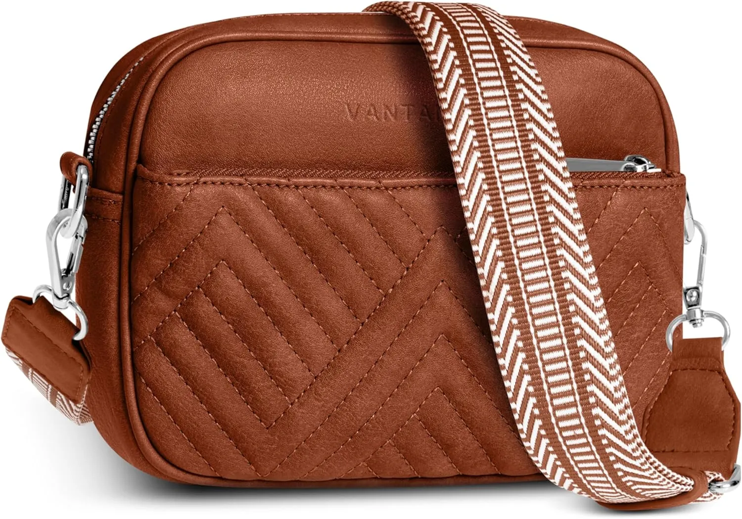 Vantamo Crossbody Bags For Women with Adjustable Strap, Premium PU Leather Purses for Women, Anti-Pickpocket Clip & Gift Box