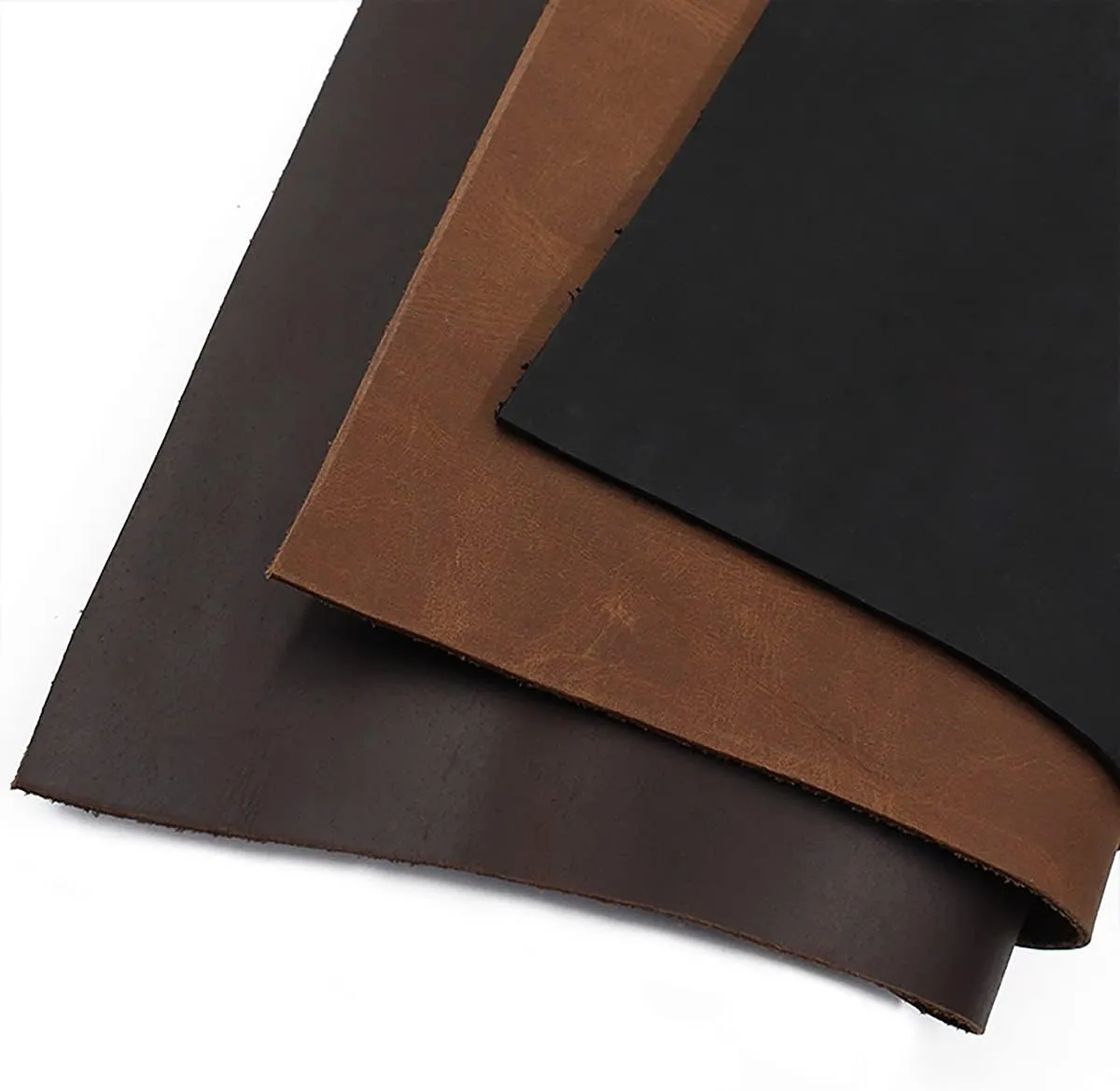 Vegetable Tanned Leather for Crafts, 11.81x15.75 inch Genuine Leather Cowhide Leather for Making DIY Crafts Shoes Belt Bag Wallet,Brown