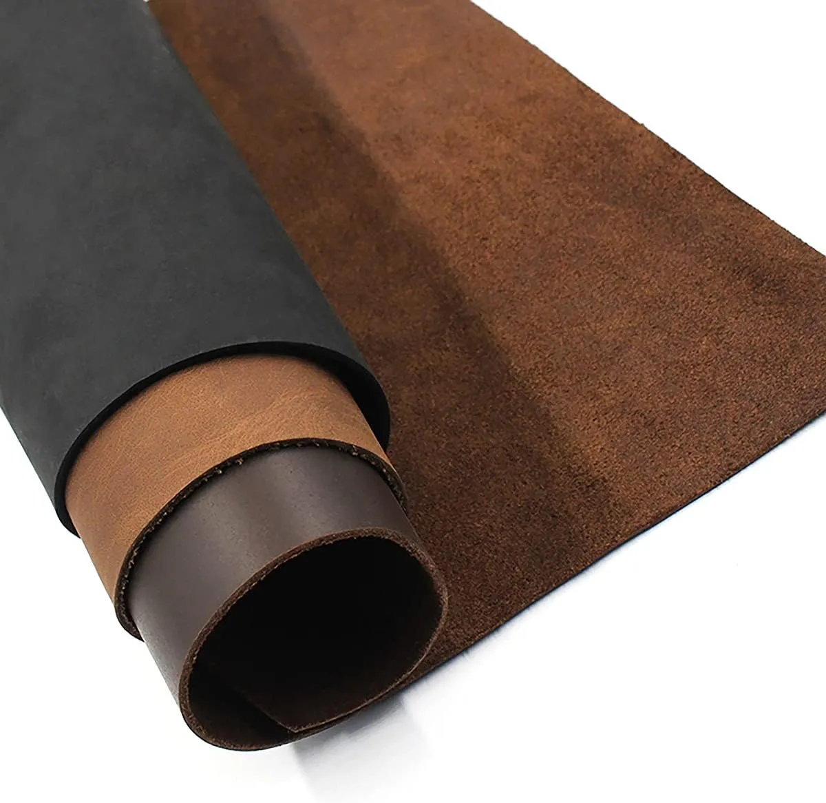 Vegetable Tanned Leather for Crafts, 11.81x15.75 inch Genuine Leather Cowhide Leather for Making DIY Crafts Shoes Belt Bag Wallet,Brown