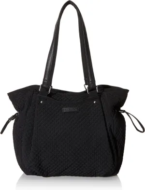 Vera Bradley Women's Microfiber Glenna Satchel Purse, Black, One Size
