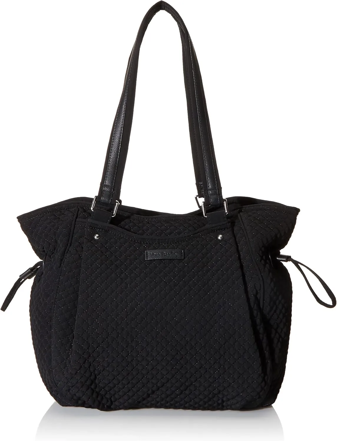 Vera Bradley Women's Microfiber Glenna Satchel Purse, Black, One Size