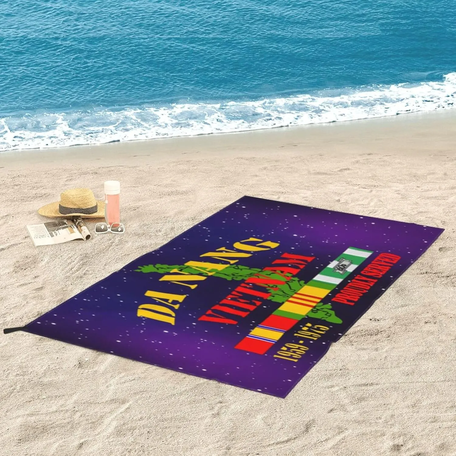 Vietnam Veteran Da Nang Bath Towel Quick Dry Highly Absorbent 31.5×63in