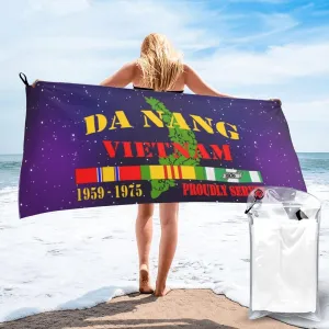Vietnam Veteran Da Nang Bath Towel Quick Dry Highly Absorbent 31.5×63in