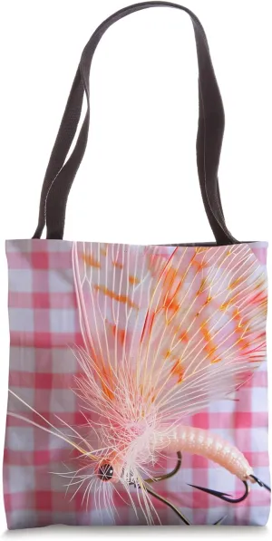 Vintage Checkered Dry Flies Stimulator Fly Fishing Decor Tote Bag