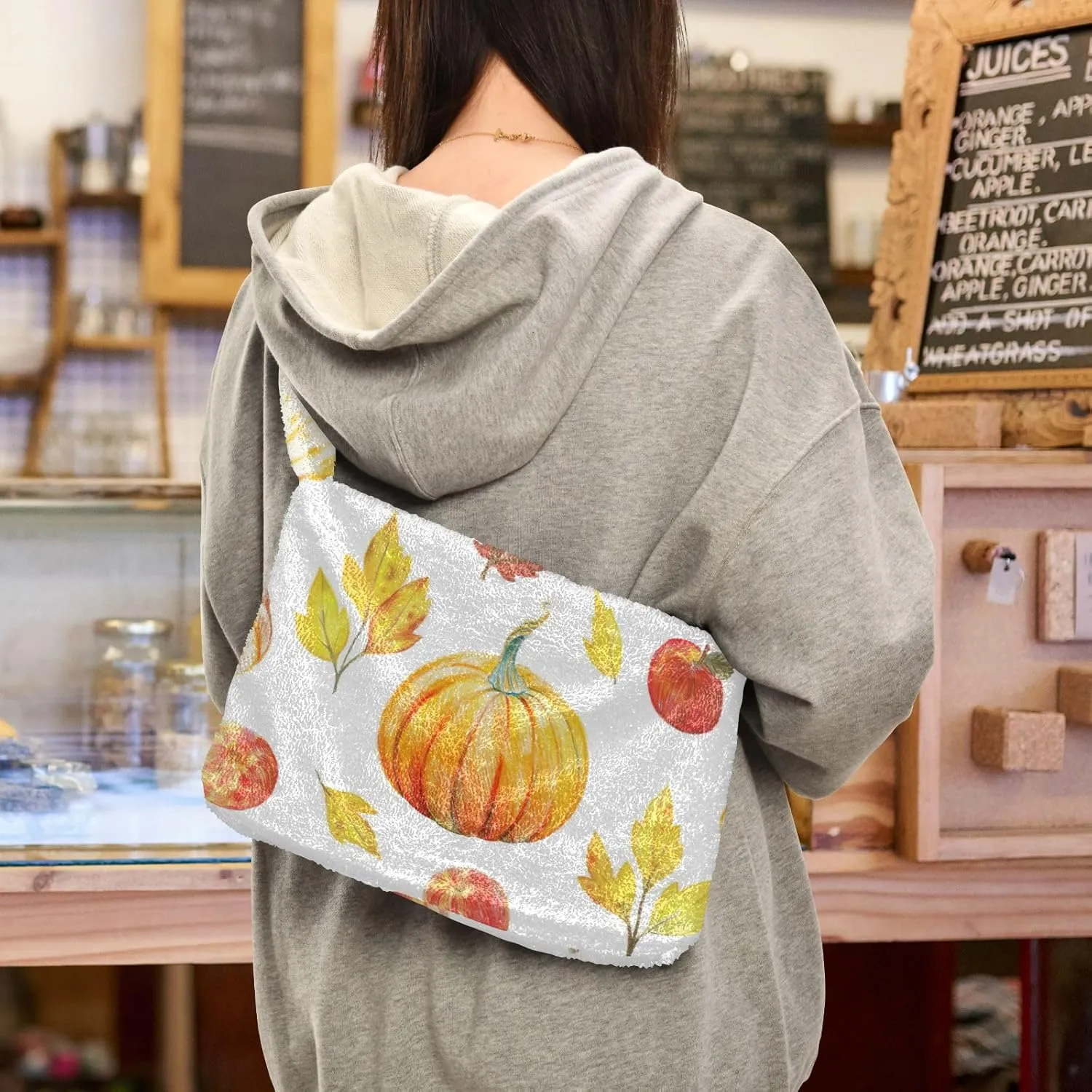 Vintage Mystery Map Beige Shoulder Tote Bag, Shoulder Tote with Zipper, Autumn Handbags