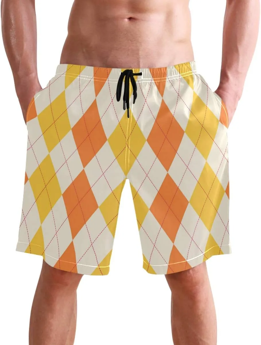 visesunny Men's Novelty Beach Shorts Quick Dry Swimwear Sports Running Swim Board Shorts