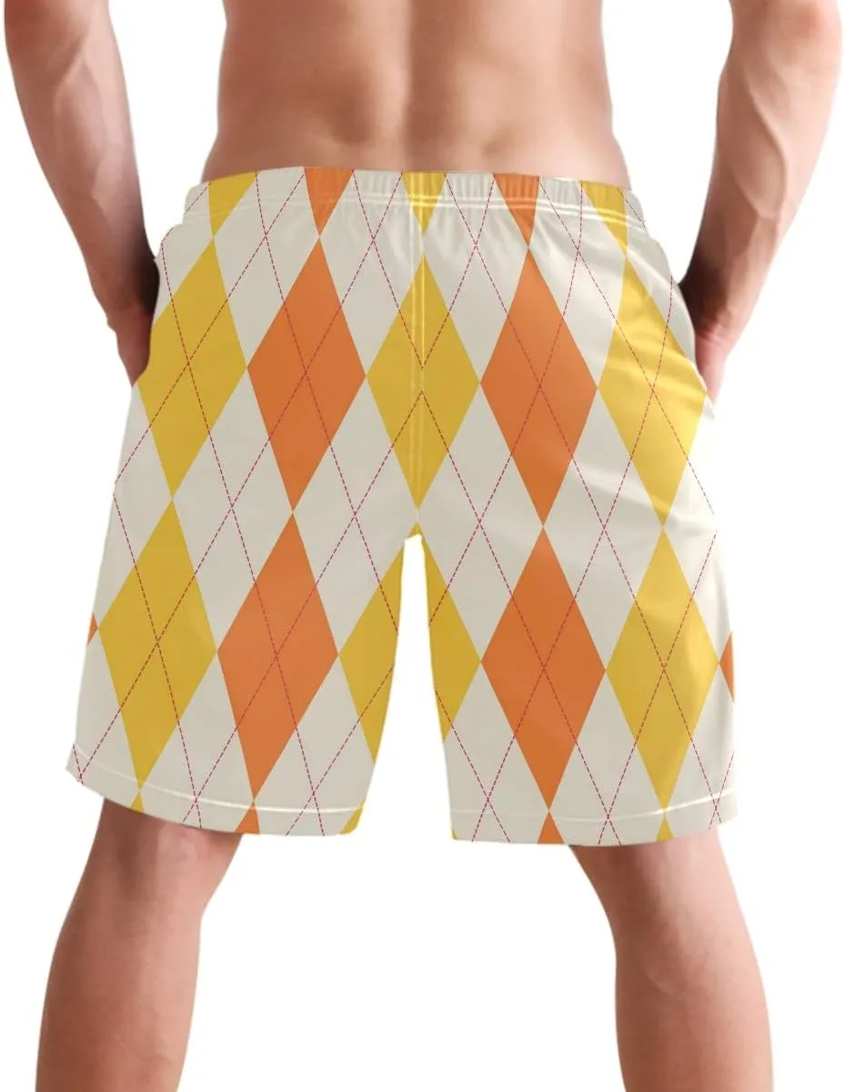 visesunny Men's Novelty Beach Shorts Quick Dry Swimwear Sports Running Swim Board Shorts