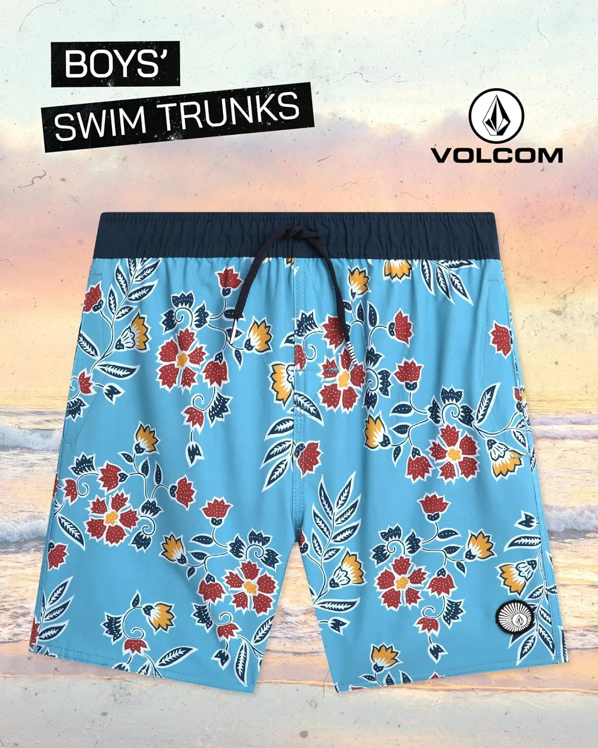 Volcom Boys' Swim Trunks - UPF 50  Bathing Suit - Quick Dry Board Shorts Swimsuit (8-16)