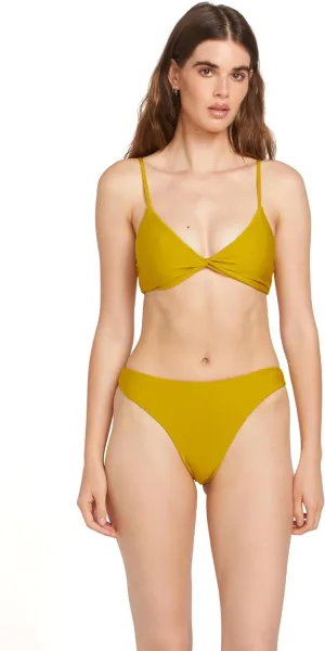 Volcom Women's Standard Simply Seemless V Neck Swimsuit Bikini Top
