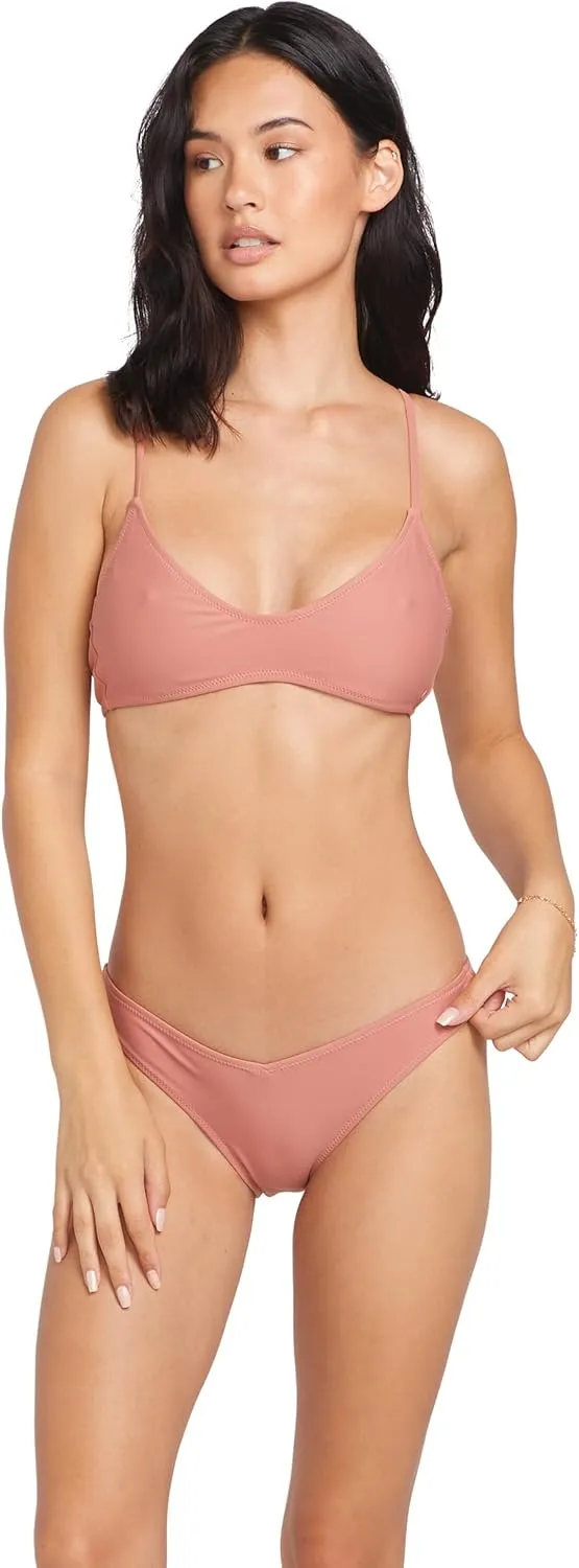 Volcom Women's Standard Simply Solid Crop Scoop Neck Bikini Top