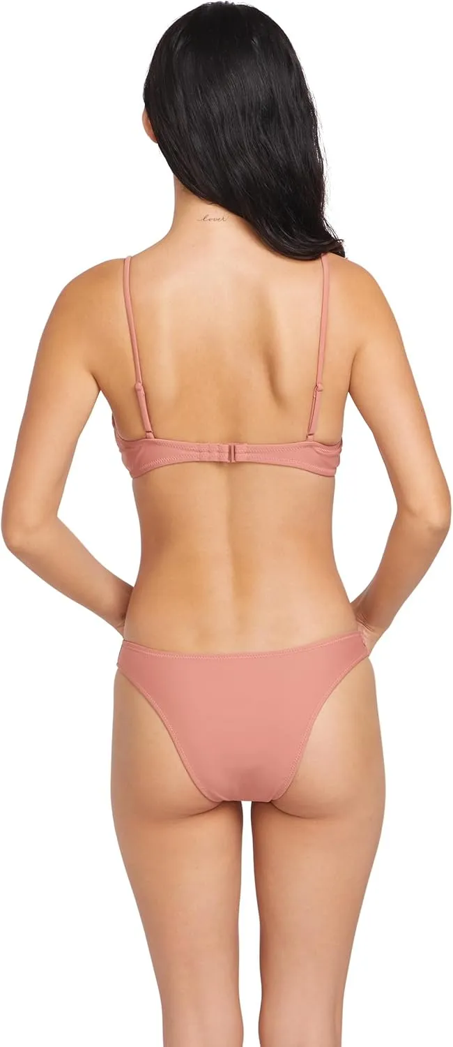 Volcom Women's Standard Simply Solid Crop Scoop Neck Bikini Top