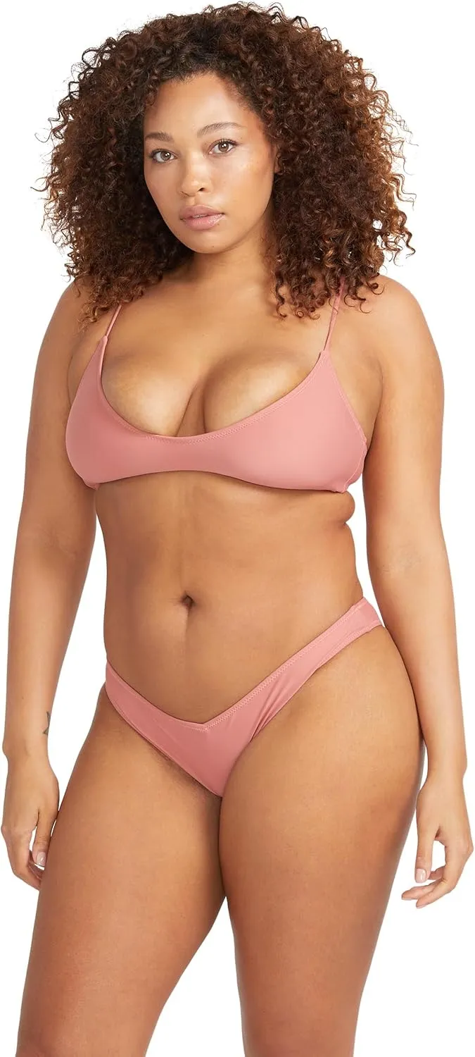 Volcom Women's Standard Simply Solid Crop Scoop Neck Bikini Top