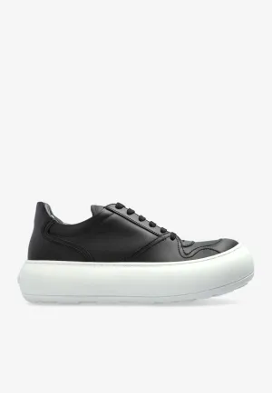 Voluminous Sole Leather Sneakers
