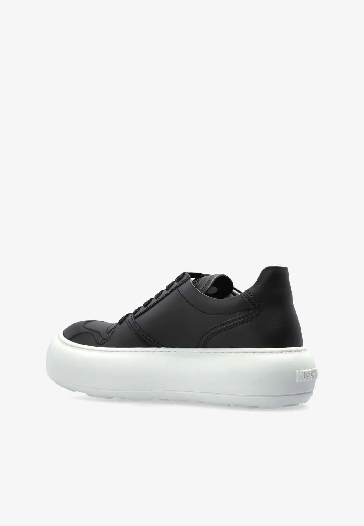 Voluminous Sole Leather Sneakers