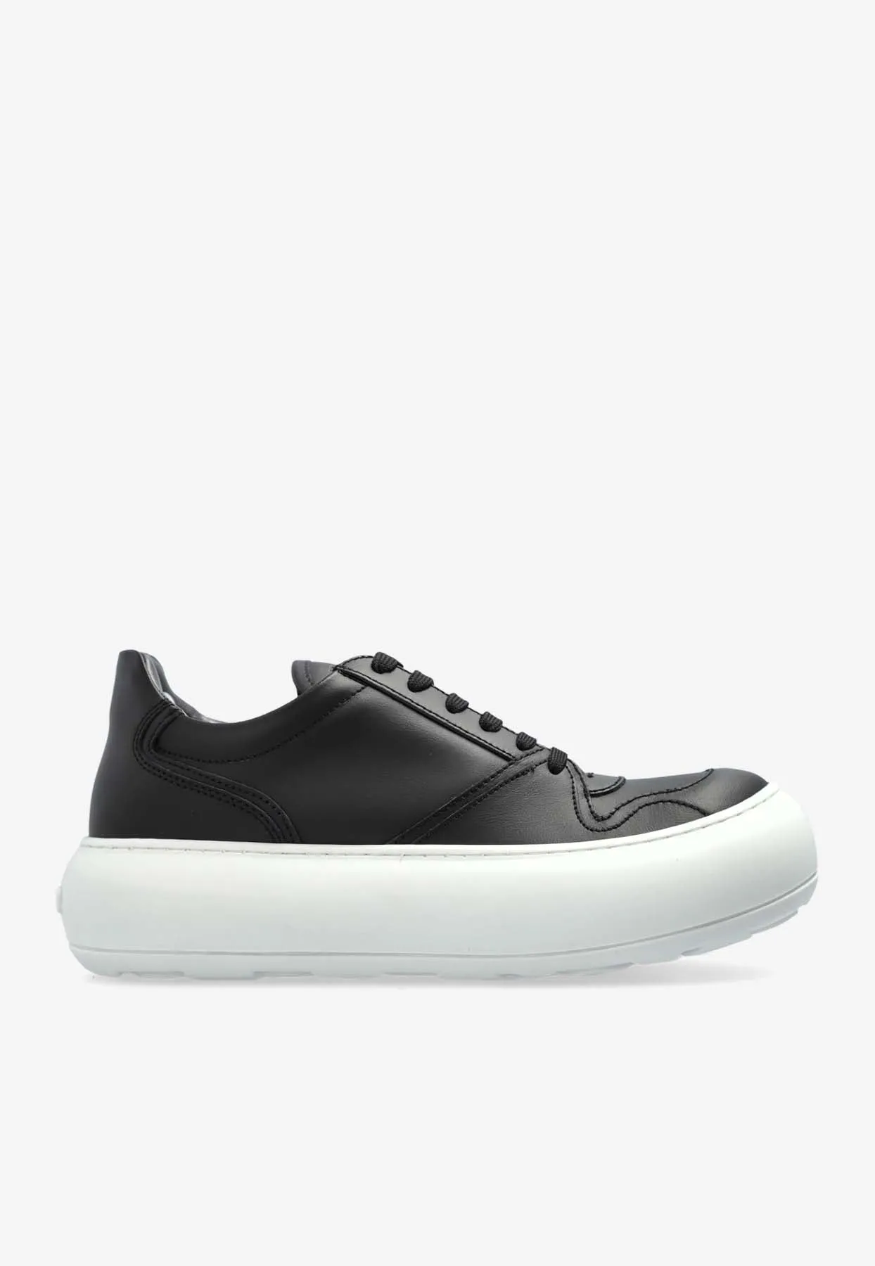 Voluminous Sole Leather Sneakers