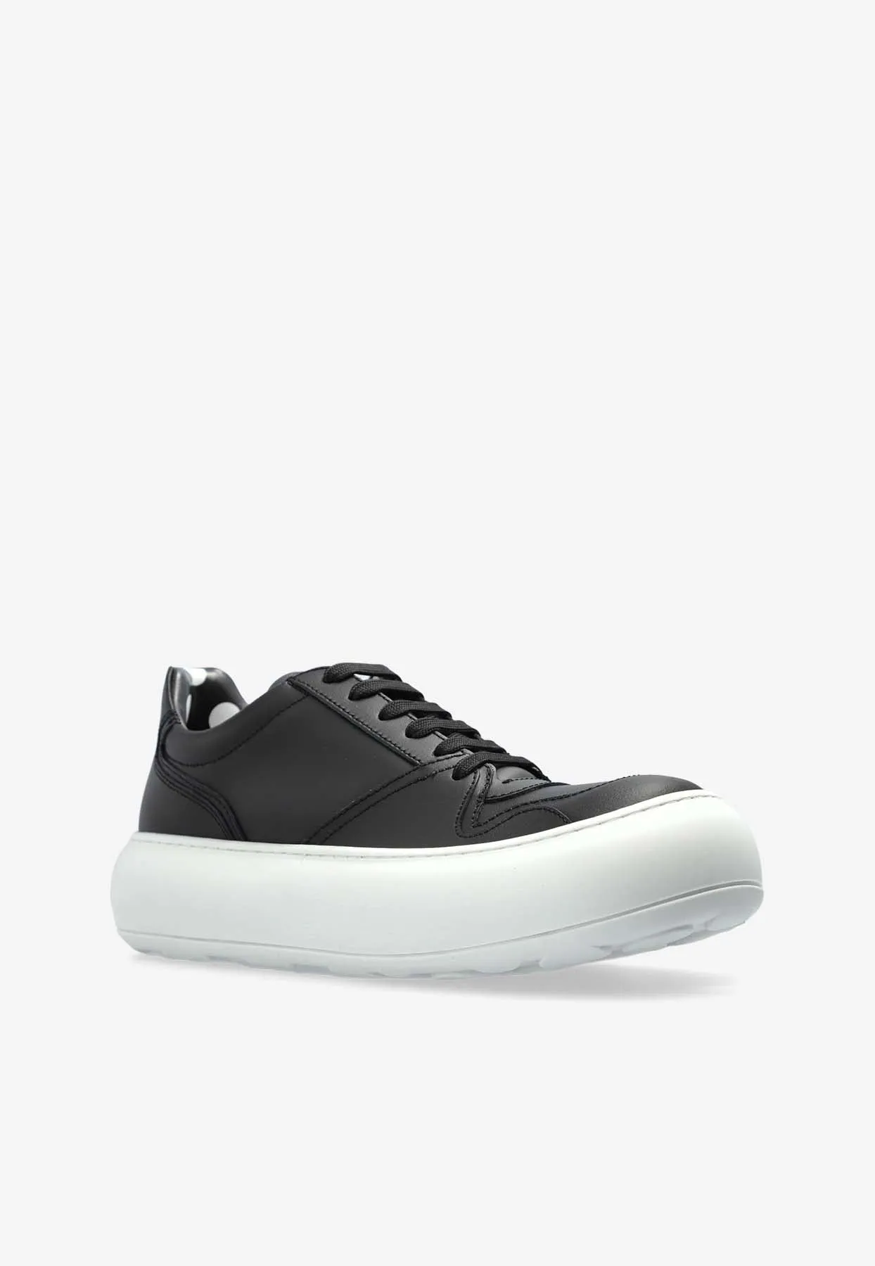 Voluminous Sole Leather Sneakers