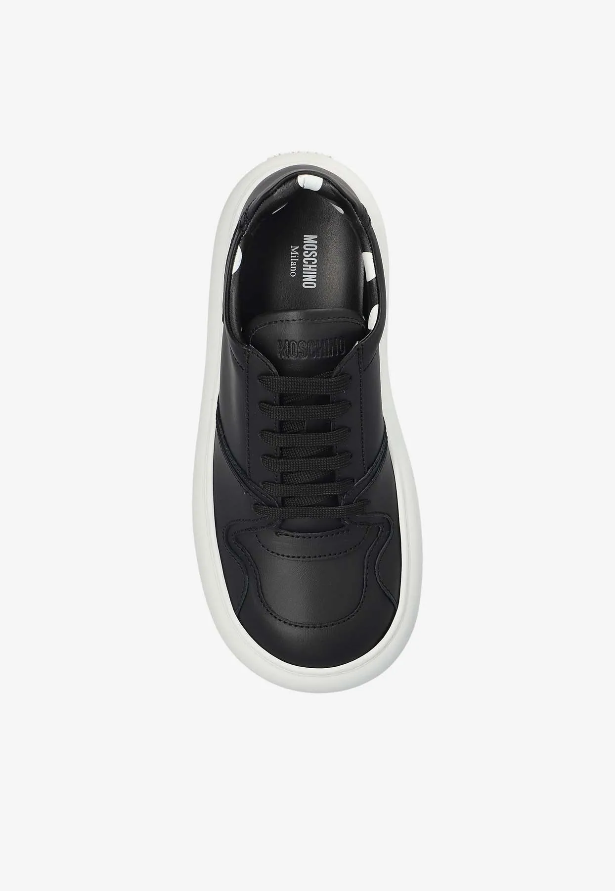 Voluminous Sole Leather Sneakers