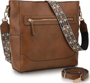 VX VONXURY Crossbody Bag for Women, Trendy Vegan Leather Shoulder Bag, Designer Bucket Bag with 2PCS Adjustable Straps