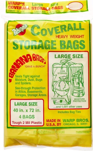 Warp Brothers Set of 2 CB-40 Banana Bags Storage Bags, 40-Inches by 72-Inches, Yellow