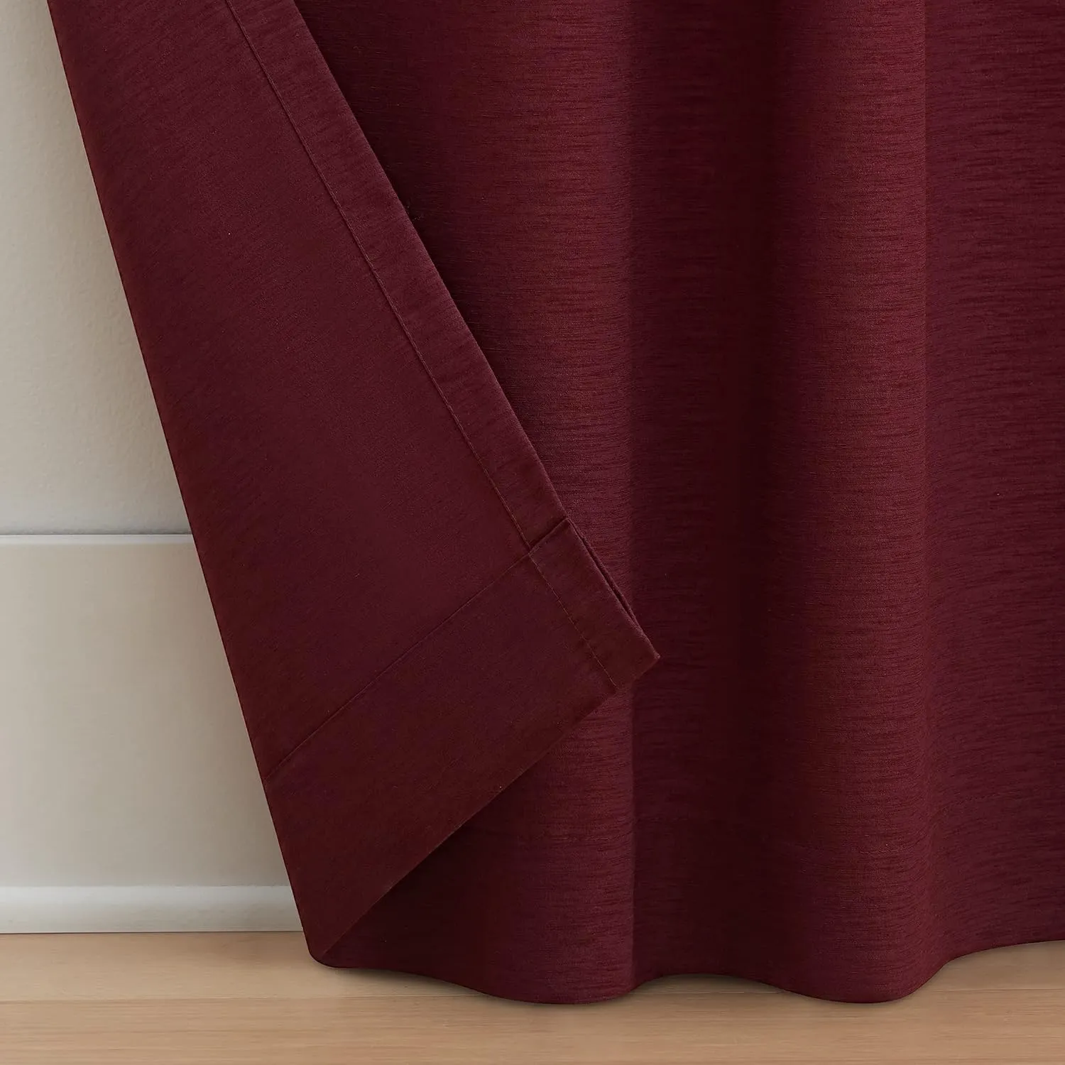 Waverly Serendipity 10 Pinch Pleat Light Filtering Rod Pocket Window Curtain for Living Room (1 Panel), 50 in x 84 in, Cabernet