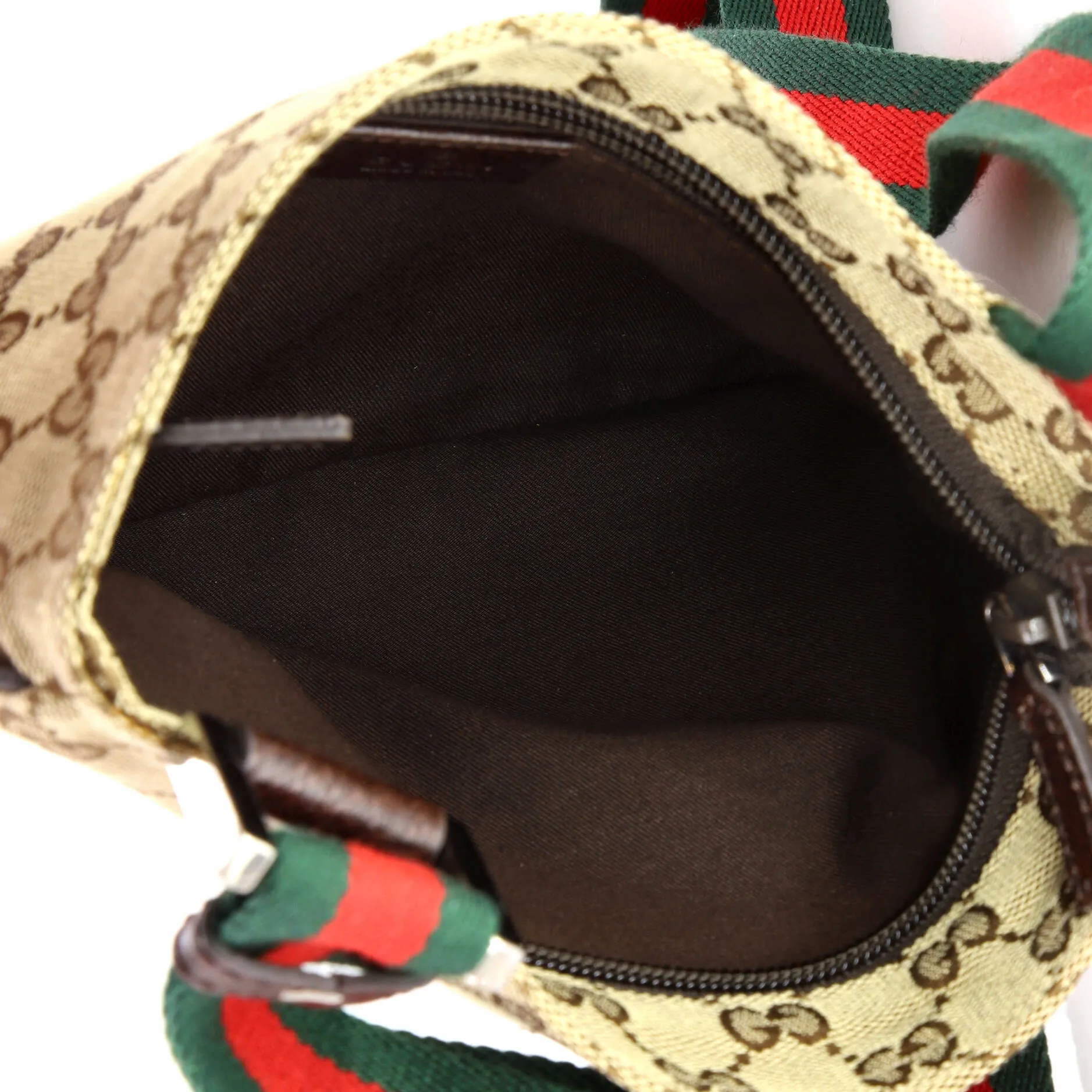 Web Strap Zip Messenger Bag GG Canvas Small