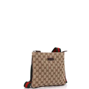 Web Strap Zip Messenger Bag GG Canvas Small