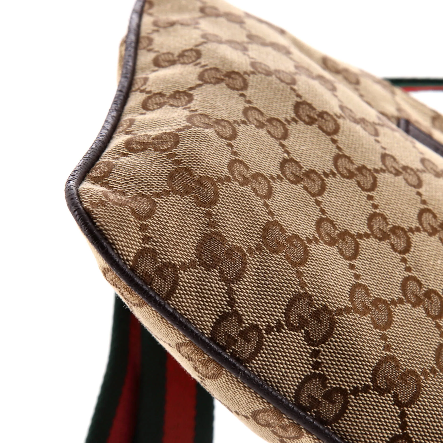 Web Strap Zip Messenger Bag GG Canvas Small