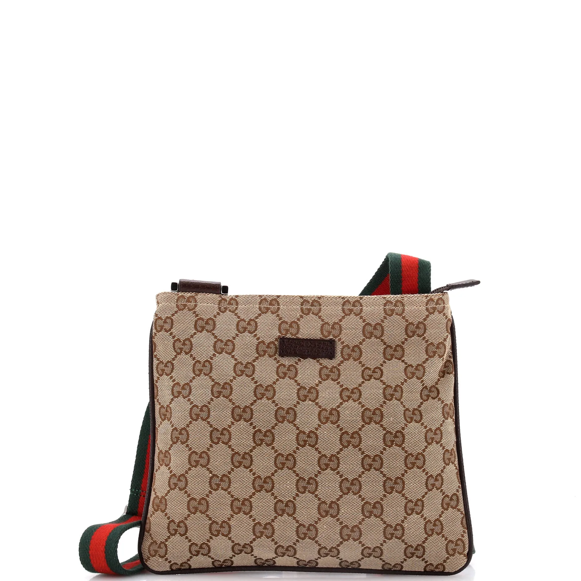 Web Strap Zip Messenger Bag GG Canvas Small