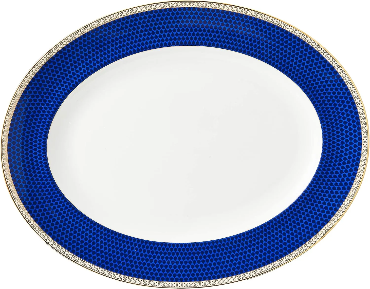 Wedgwood Hibiscus Oval Serving Platter, 13.75", Blue