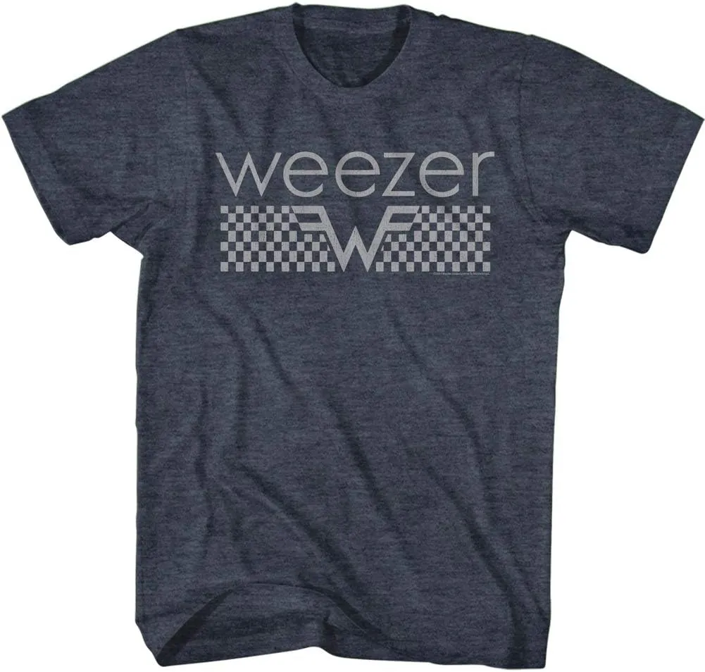 Weezer Rock Band Checkered Logo Adult Short Sleeve T-Shirt Graphic Tee