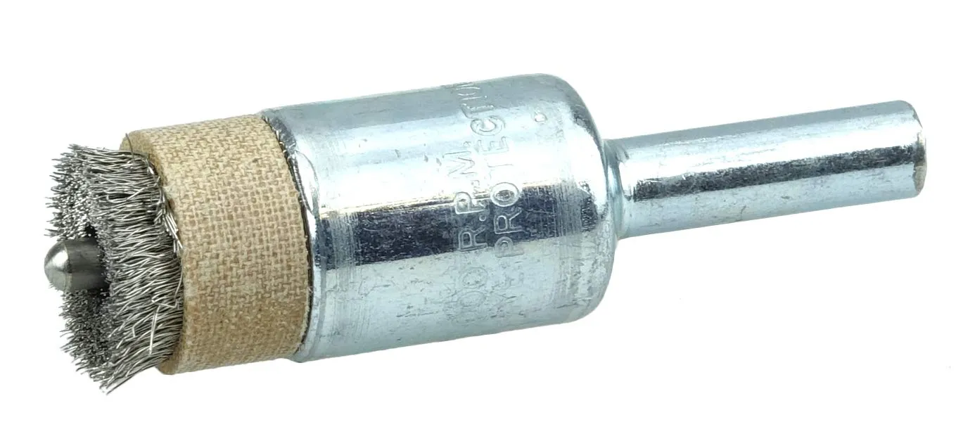 Weiler 10057 1/2" Pilot Bonding End Brush.004 Crimped Stainless Steel Wire Fill, 1/8"-Dia Pilot (Pack of 10)
