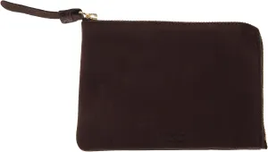 WeSC Unisex Leather Wallet, Dark Chocolate