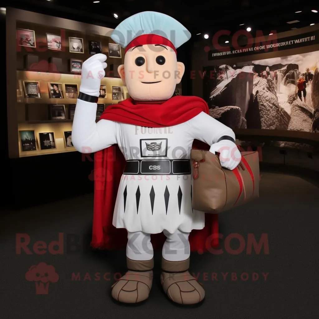 White roman soldier mascot costume character dressed with Shift Dress and Handbags, Large