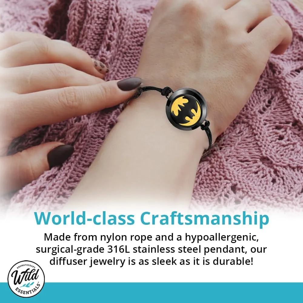 Wild Essentials Spider Essential Oil Diffuser Bracelet, Stainless Steel Aromatherapy Locket, Adjustable Nylon Band with 12 Color Pads, Jewelry Gift Set
