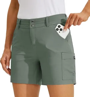 Willit Women's Golf Cargo Shorts Quick Dry Hiking Athletic Casual Summer Shorts with Pockets 5"