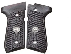 Wilson Combat Beretta 92, 96 G10 Grips, Checkered with WC Logo, Black Cherry, 724FC-BC