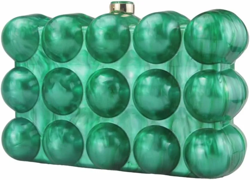 Women Acrylic Marble Handbag Shoulder Bag for Formal, Wedding, Party