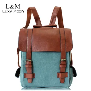 Women Canvas Backpacks For Teenage Girls School Bags