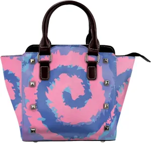Women Fashion Tote Bag PU Leather Rivet Studded Ladies Purse Shoulder Bag Satchel Work Shopping Bag