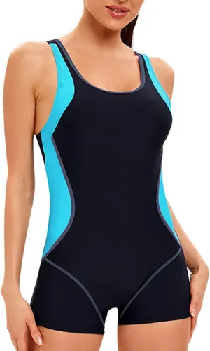 Women's Athletic One Piece Swimsuit Quick-Dry Fabric for Swimming, Surfing