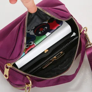Women's Cloth Solid Color Large Capacity Crossbody Bags
