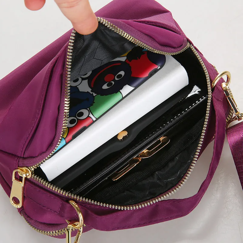 Women's Cloth Solid Color Large Capacity Crossbody Bags