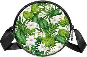Women's Crossbody Handbags, Travel Purse, jungle leaf with flower