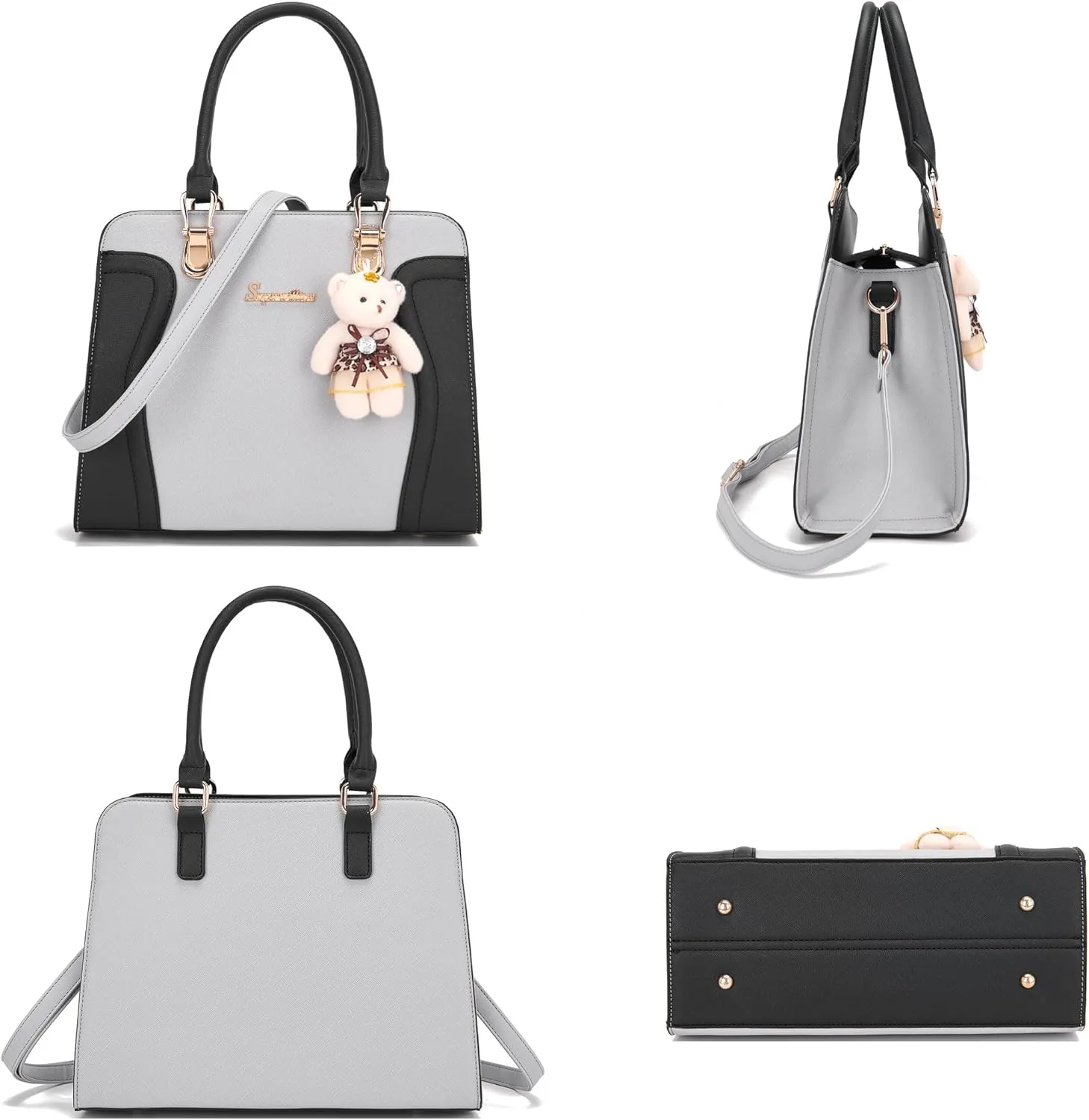 Women's Fashion Handbags Tote Bags Shoulder Bag Top Handle Satchel Purse Set 4pcs