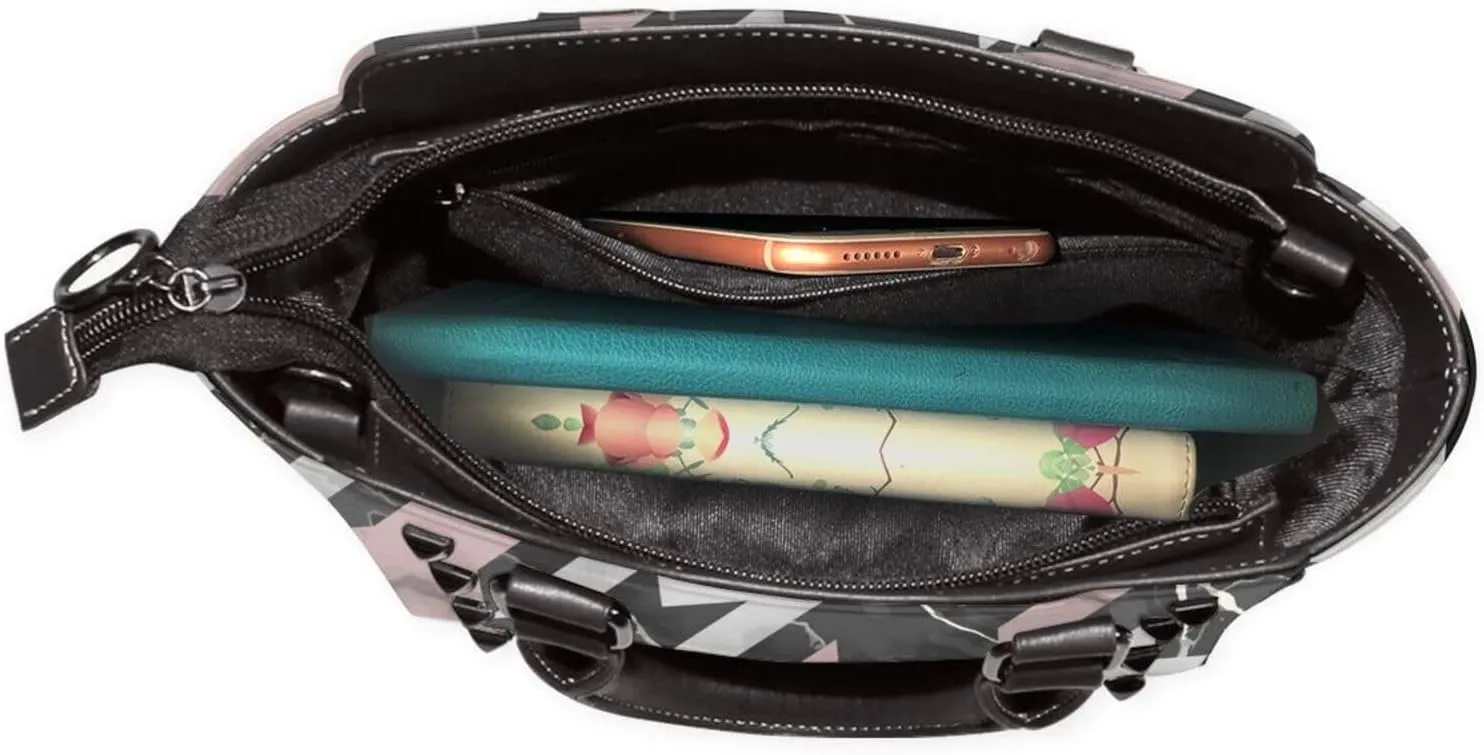 Womens Handbag Purse Handle Shoulder Crossbody Bag Rivet Satchel Tote Shoulder Bag